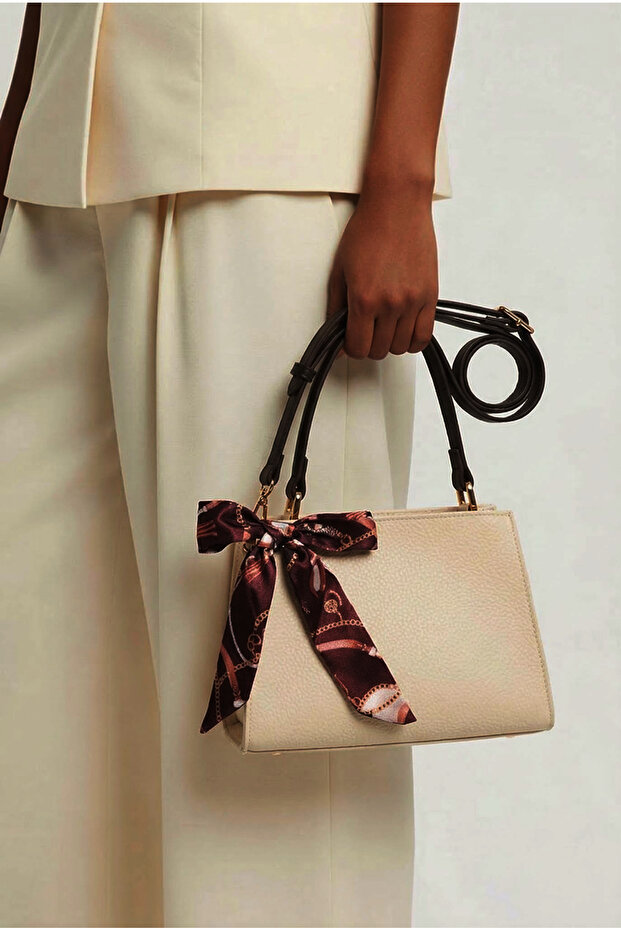 Siena Bow Ribbon Detailed Medium Size Handbag Shoulder Bag