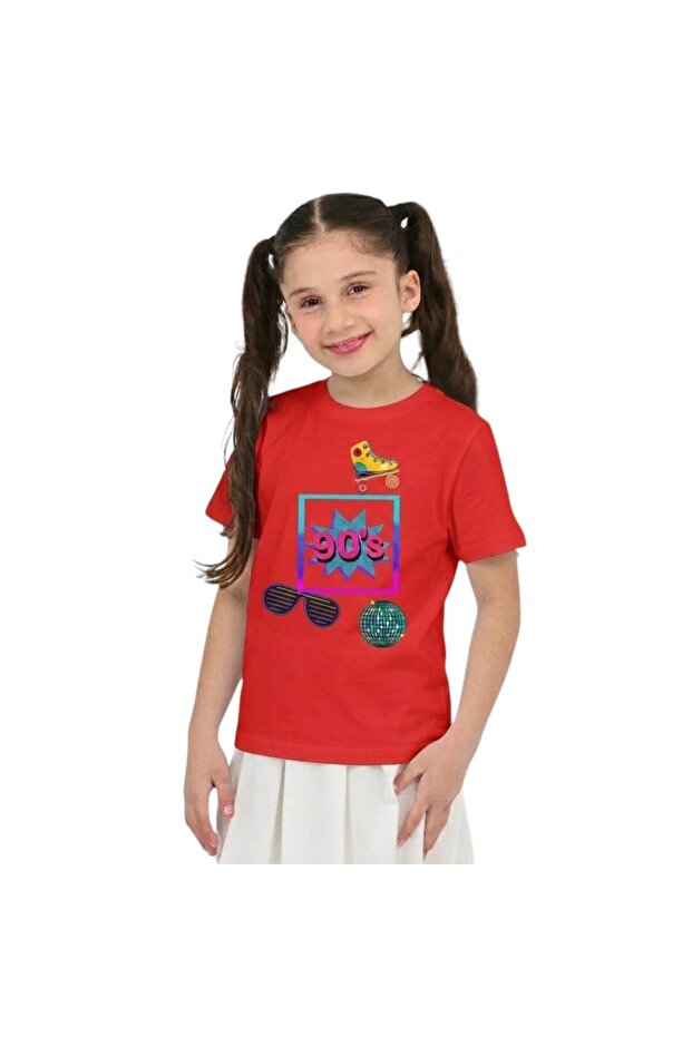 Unisex 90's Themed Printed Cotton Basic T-Shirt