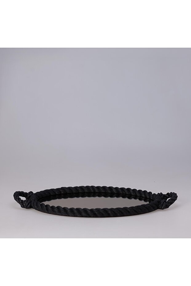Rope Mirrored Tray Black