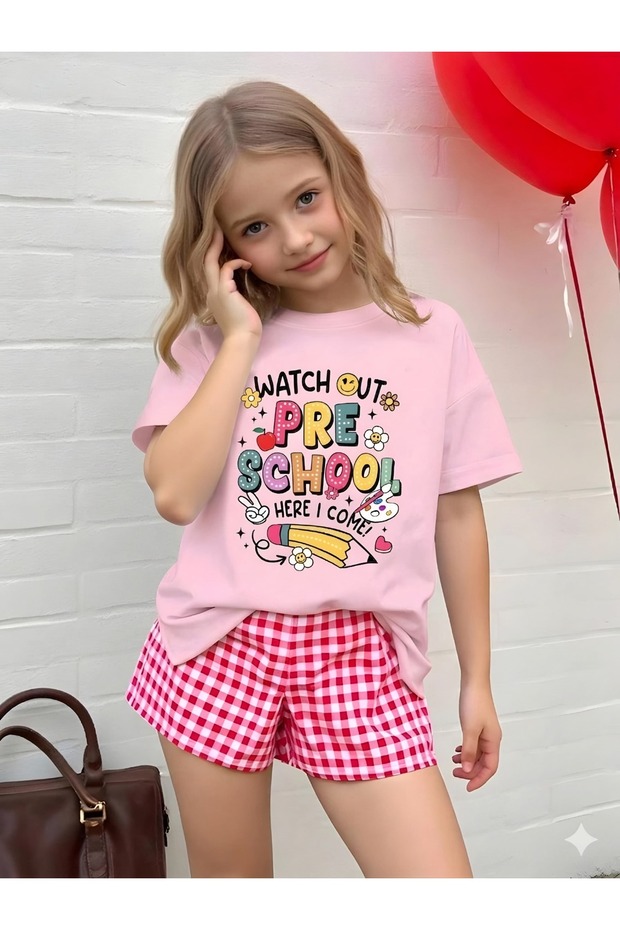 Pre School Printed Unisex Children's T-Shirt 2Gh5