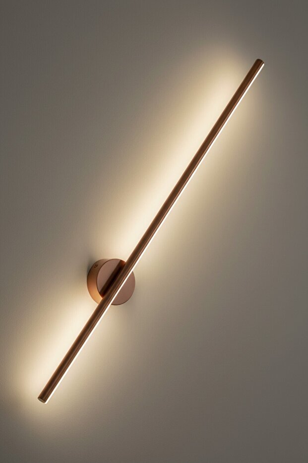 شمعدان حائط LED حديث للديكور بقضيب طويل LED فردي 80 سم بطلاء عتيق لضوء النهار قطعة واحدة