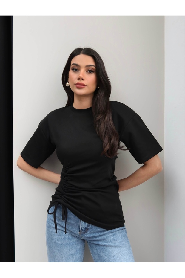 تيشيرت مبطن برباط جانبي