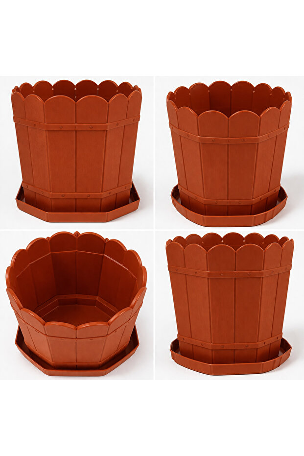 Set 4 X Ghiveci Rustic 5L - 1