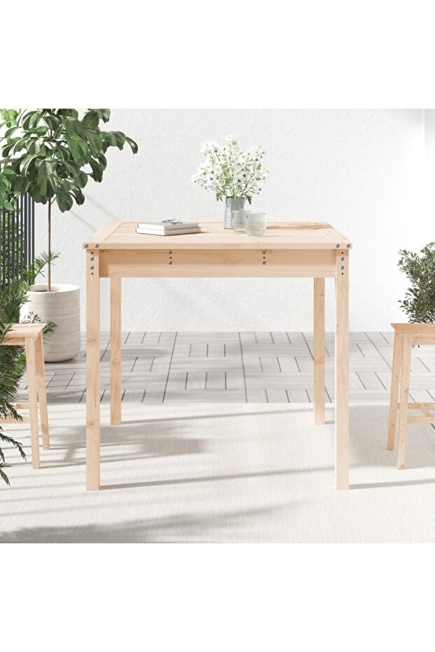 Garden table, 82.5x82.5x76 cm, solid pine wood - 3