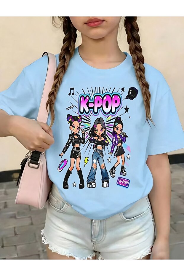 تي شيرت مطبوع للأطفال من الجنسين من K-POP 3GH2