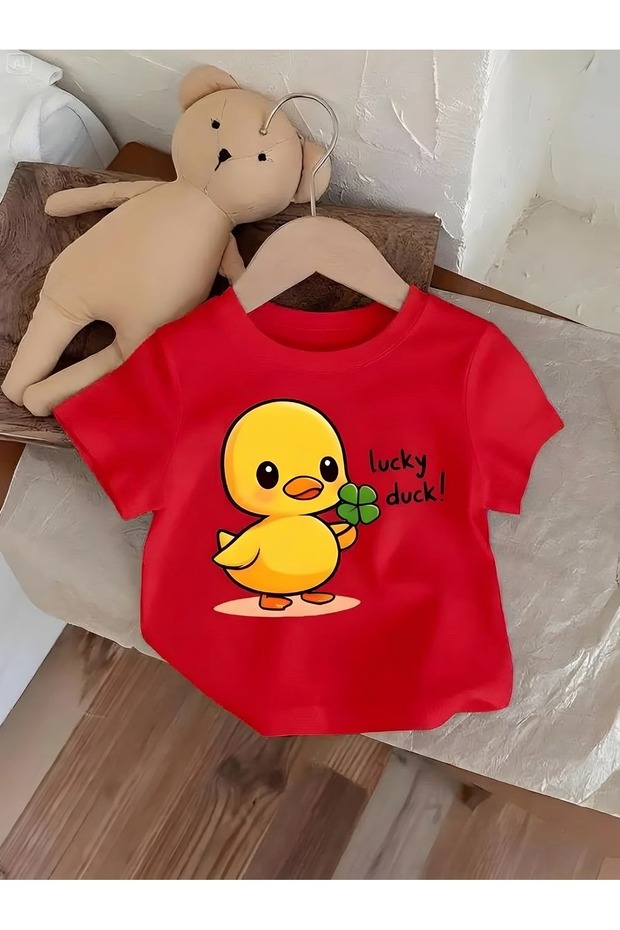 Lucky Duck Unisex Children's T-Shirt 3Gh4