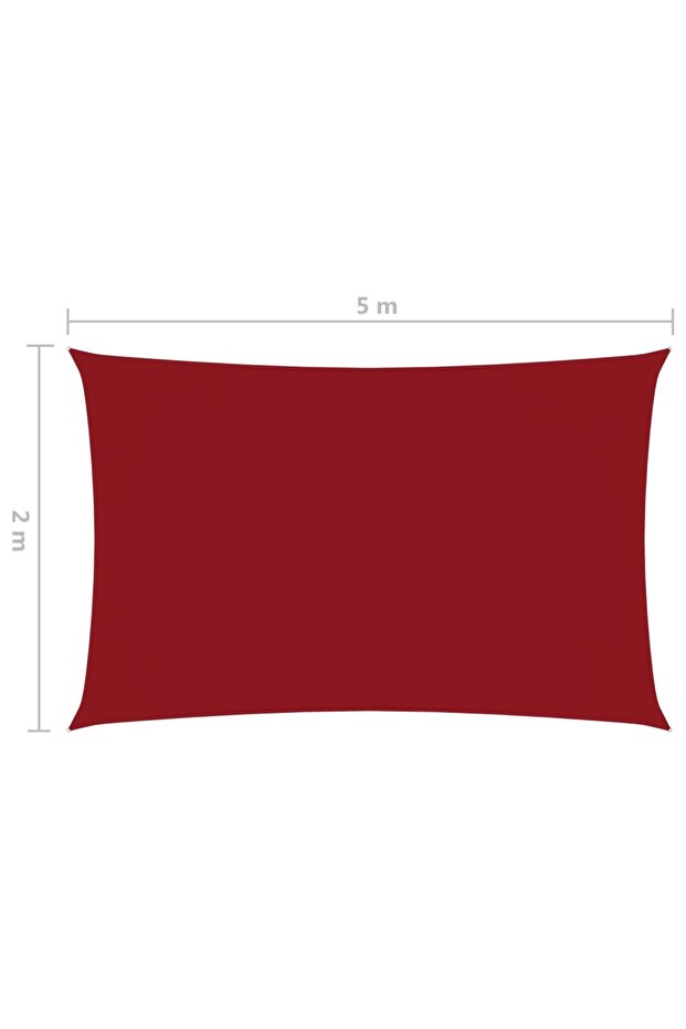 Sunshade, red, 2x5 m, oxford fabric, rectangular - 6
