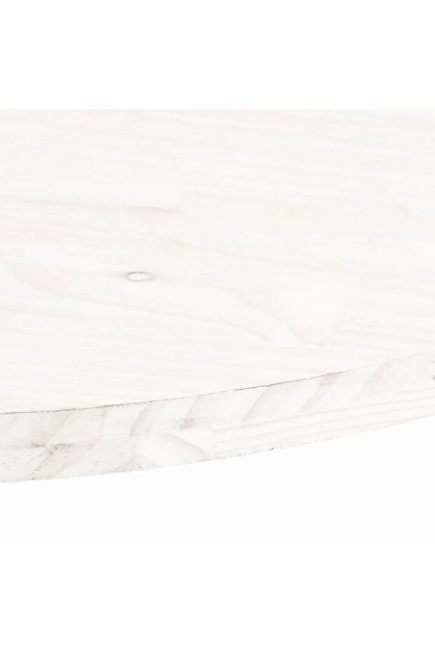 Table top, white, 70x35x2.5 cm, solid pine wood, oval - 4