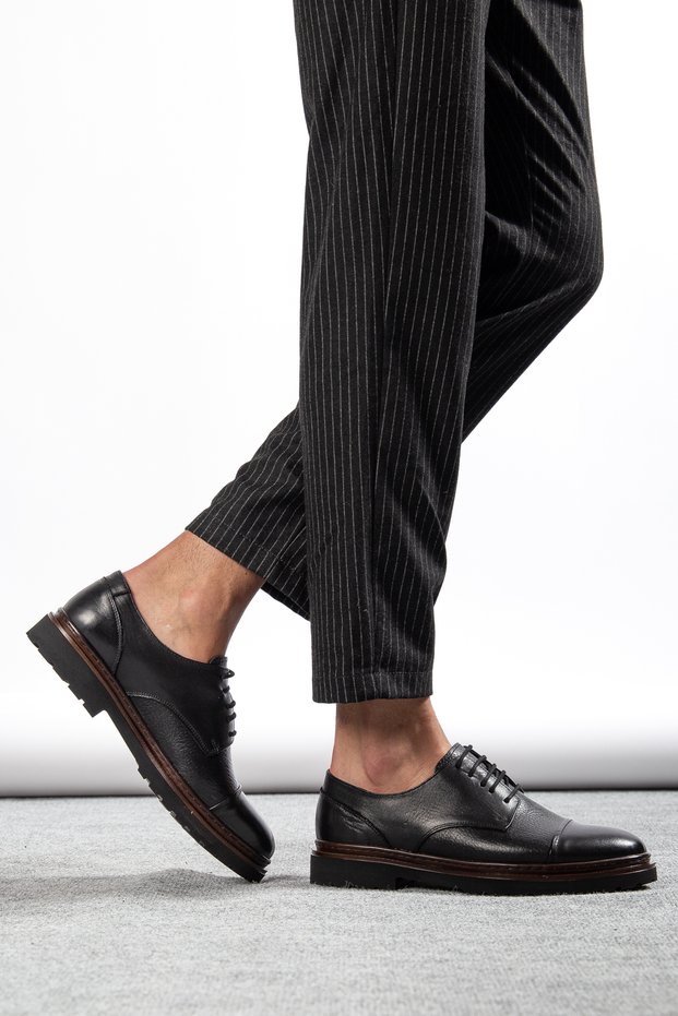Genuine Leather , Thick Sole, 4 Season Men's Leather Shoes