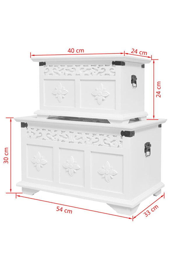 Storage chest, white, 2 pieces - 6