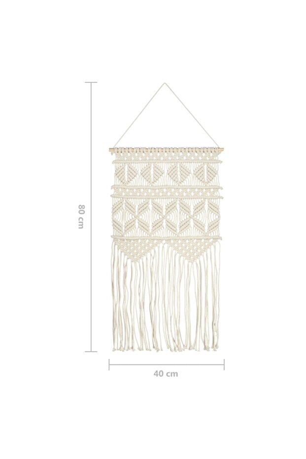 Cuier de perete macrame, 40x80, bumbac - 6