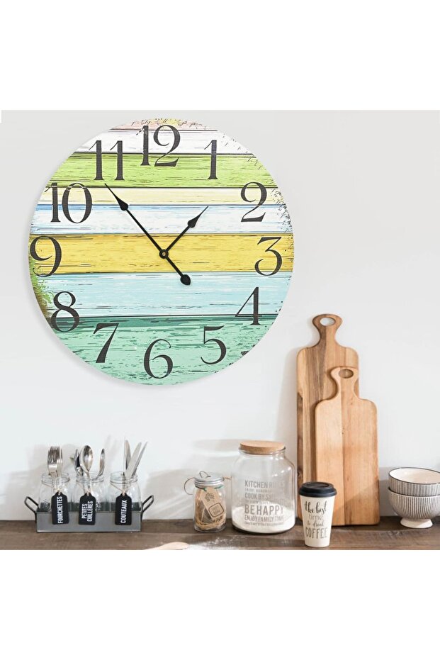 Ceas de perete, multicolor, 60 cm, MDF - 1