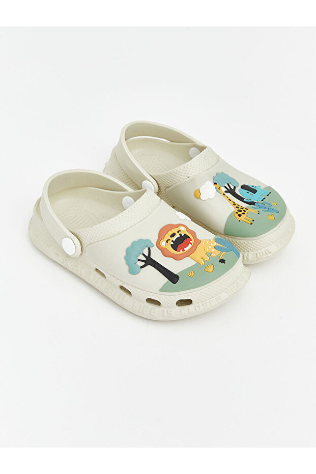 Beige Animal Printed Baby Boy Sandals