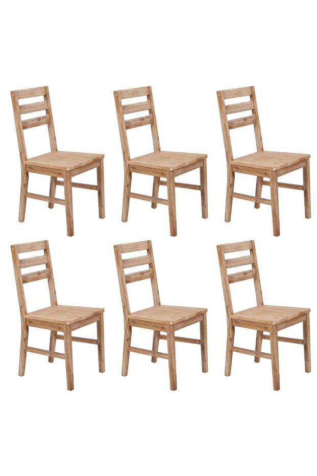 Kitchen chairs, 6 pcs., solid acacia wood - 1