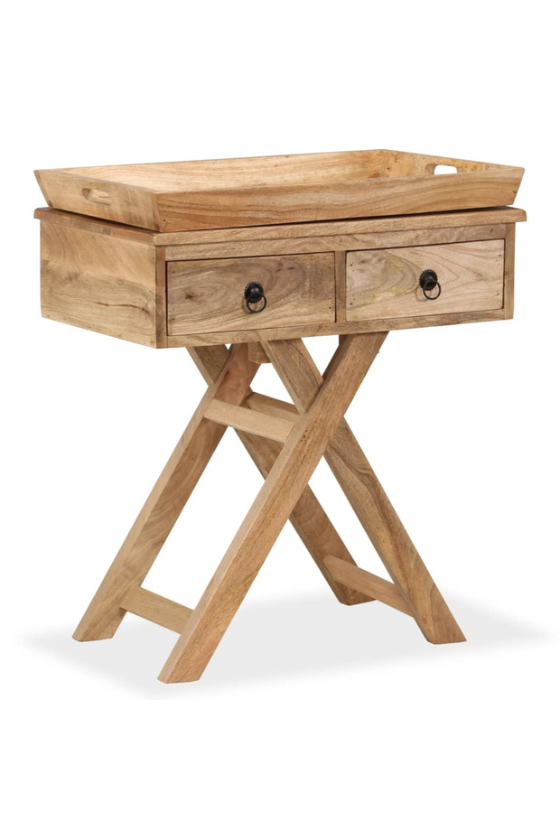Solid mango wood side table, 65 x 40 x 76 cm