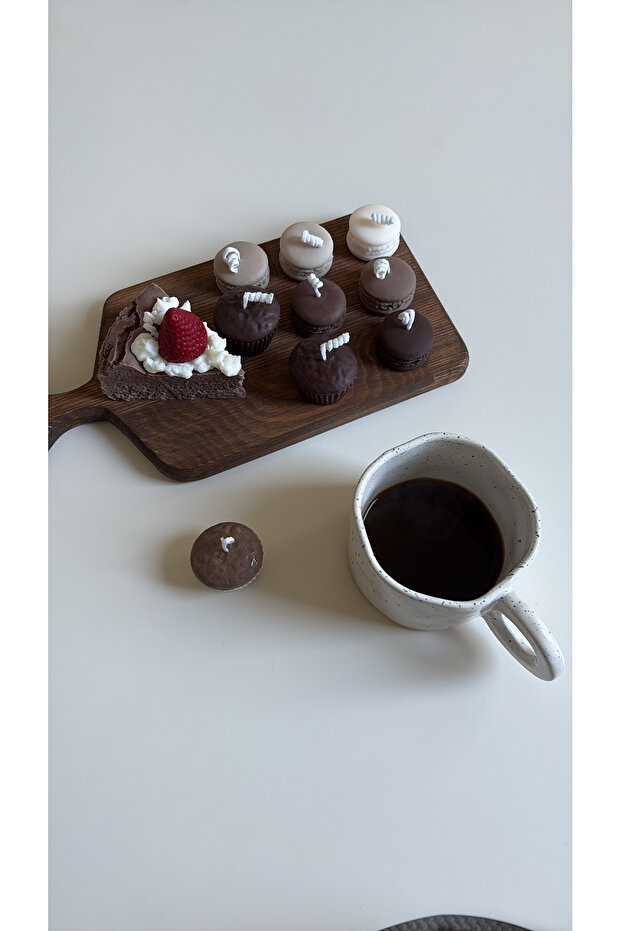 Dilim pasta ve macaron seti