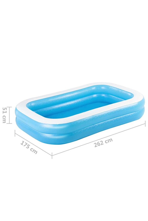 Inflatable pool, blue/white, 262x175x51 cm rectangular - 6