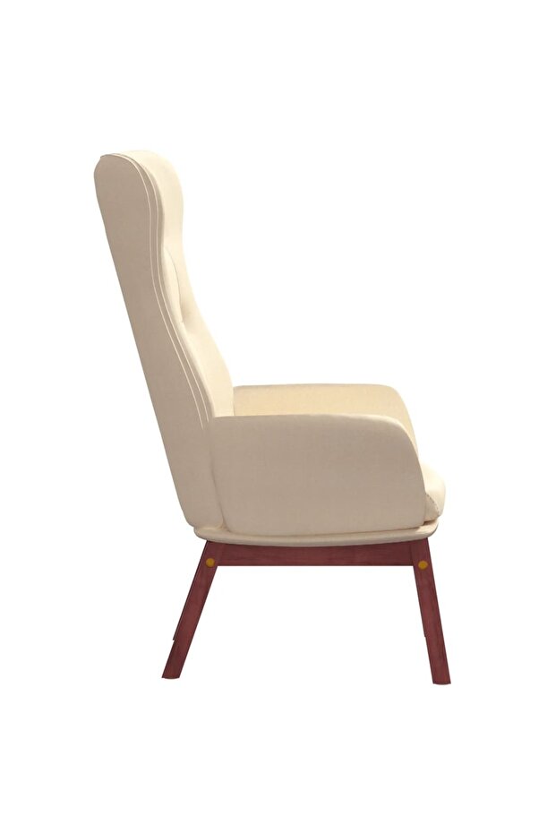 Scaun de relaxare, crem, material textil - 4
