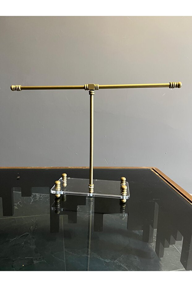 Matte Gold T-Shaped Towel Holder Stand