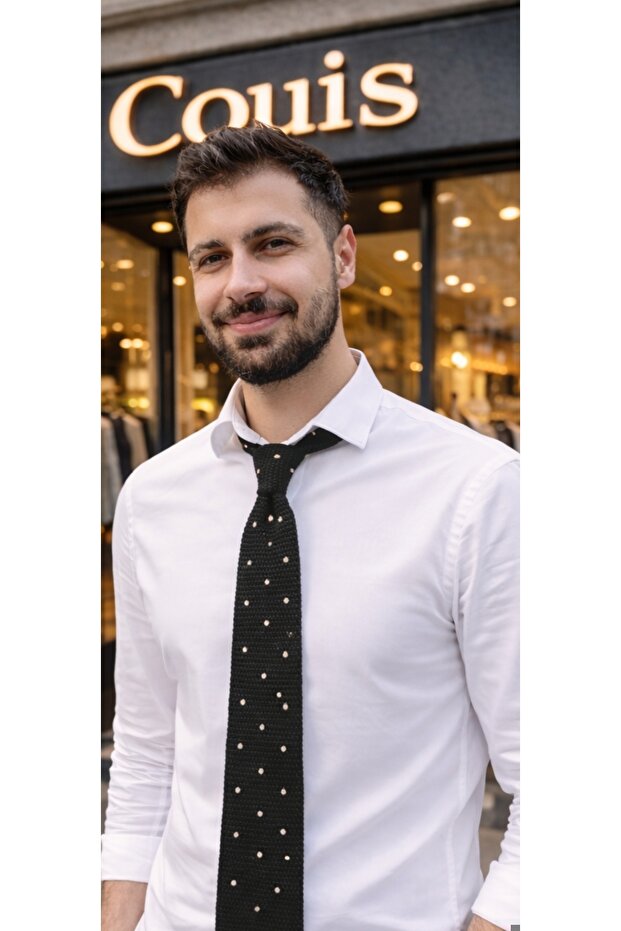 ربطة عنق محبوكة منسوجة منقّط قطعة