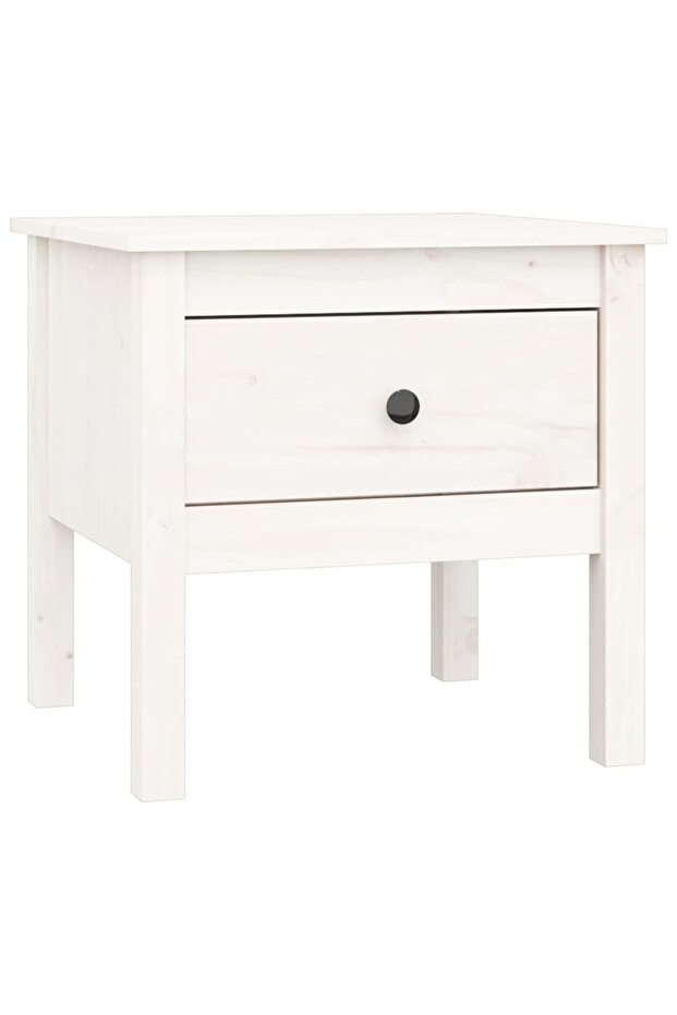 Side tables, 2 pcs., white, 50x50x49 cm, solid pine wood - 3