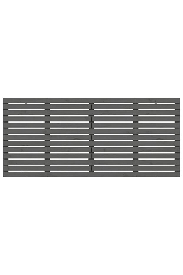 Wall-mounted headboard, gray, 166x3x91.5 cm, solid pine wood - 4