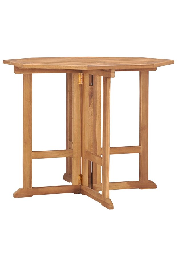 Folding garden table, 90x90x75 cm, solid teak wood - 1