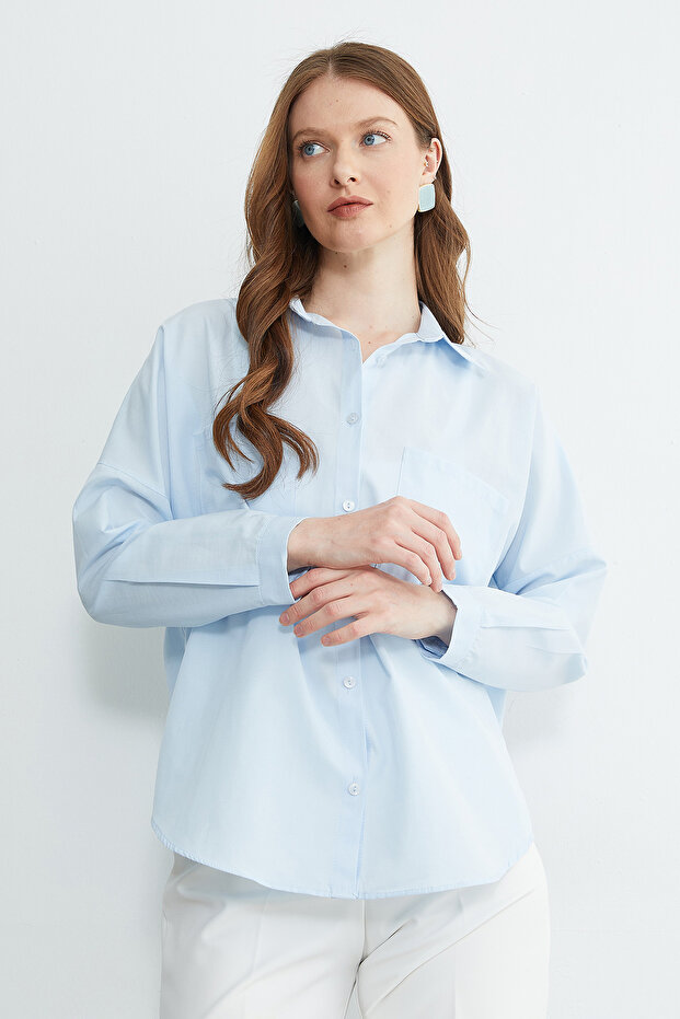 Basic Çift Cepli Gömlek - 5