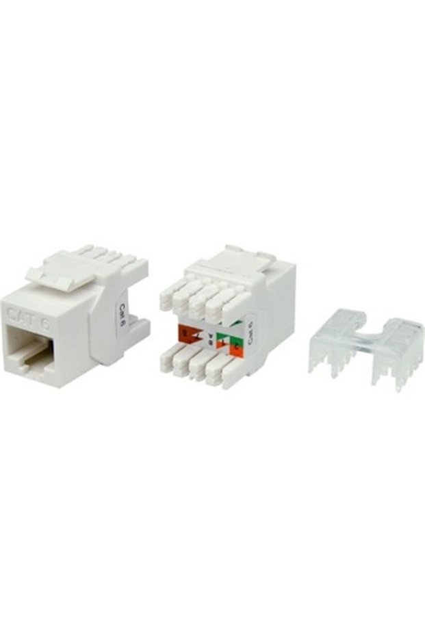 Uranium kj-uc6-18044 cat6 utp 180 degree keystone jack white color