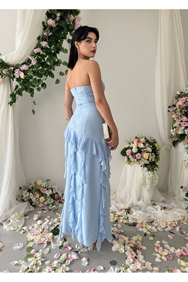 Madel Straplez Elbise - 6