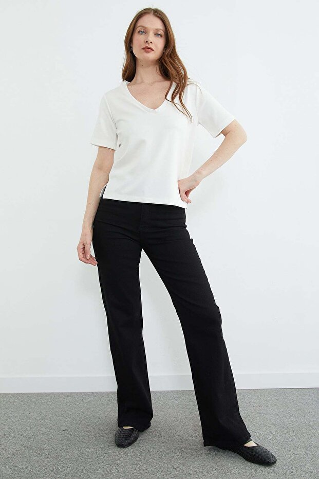 Basic V-Neck Modal T-Shirt - 6