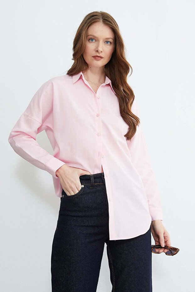 Basic Düğmeli Gömlek - 4