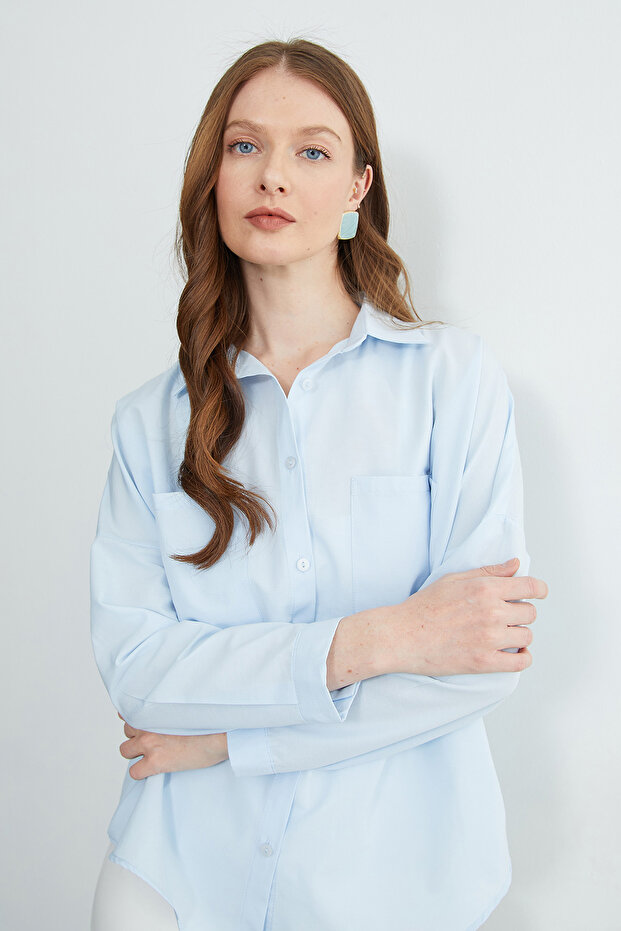 Basic Çift Cepli Gömlek - 6