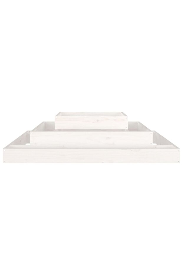 Planter, white, 110x110x27 cm, solid pine wood - 5