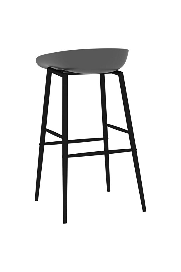 Scaune de bar, 4 buc., gri - 5