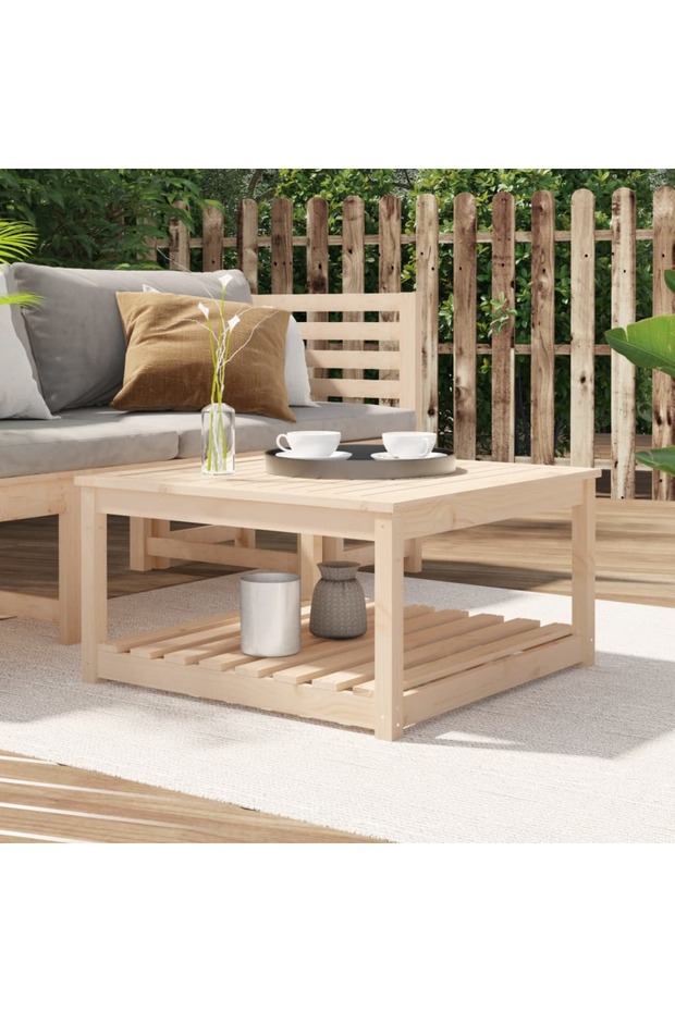 Garden table, 82.5x82.5x45 cm, solid pine wood