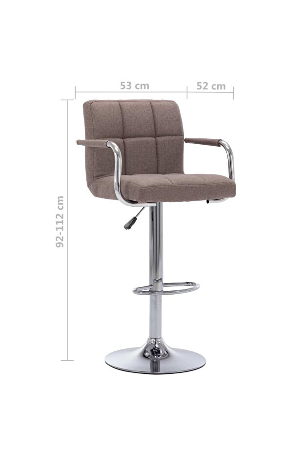 283418 Bar Stool Taupe Fabric - 7