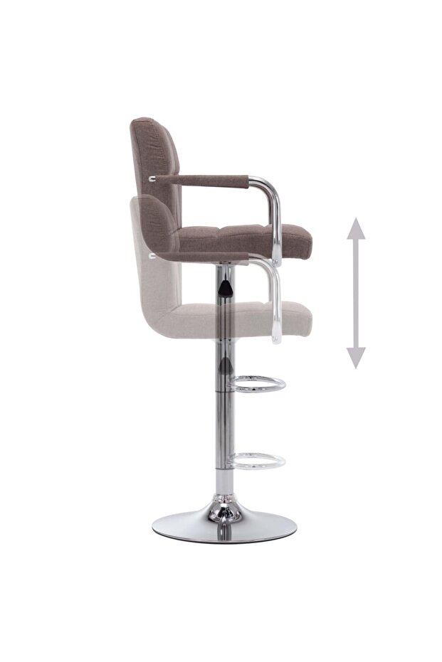 283418 Bar Stool Taupe Fabric - 5