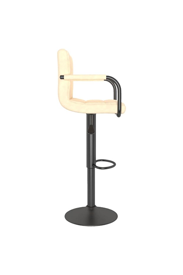 Scaun de bar, crem, catifea - 4