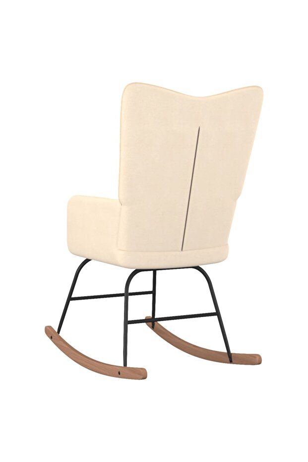 Scaun balansoar, crem, material textil - 4