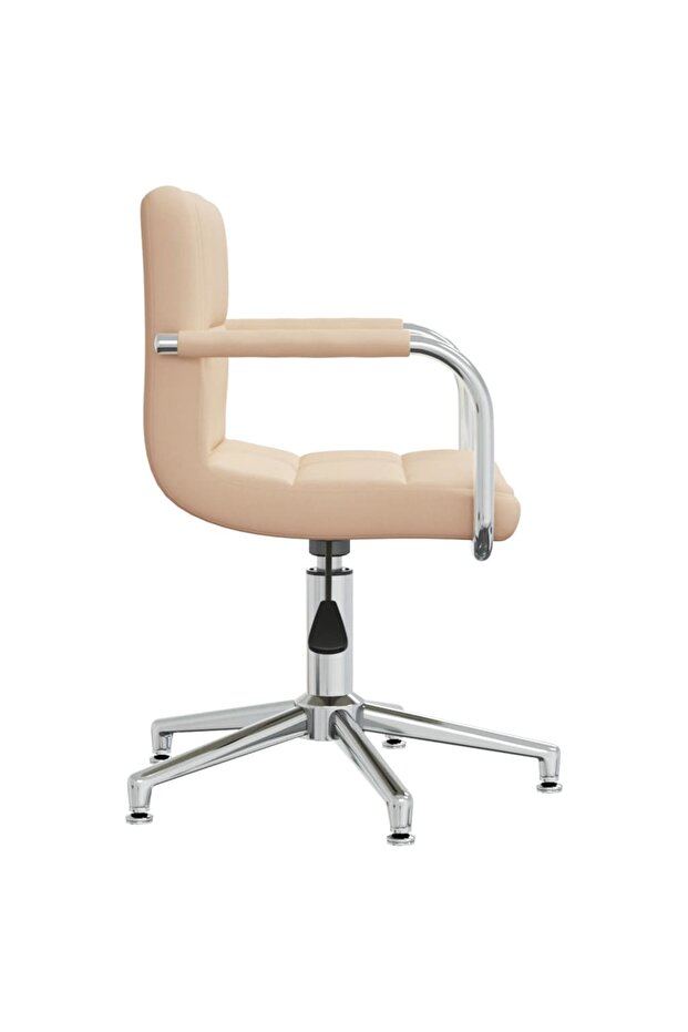 Scaun de bucătărie pivotant, crem, material textil - 3