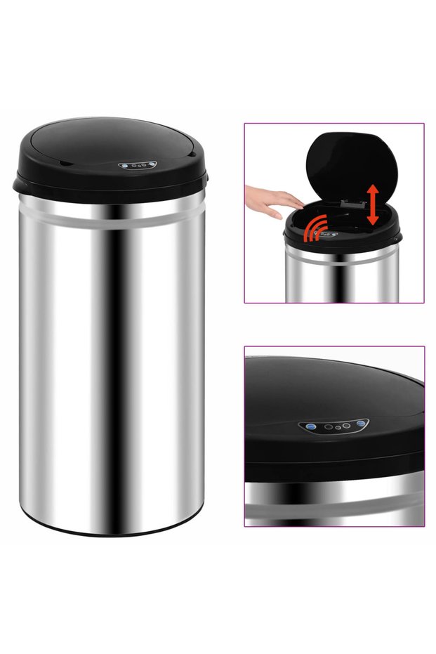Automatic sensor trash can, 50 L, stainless steel