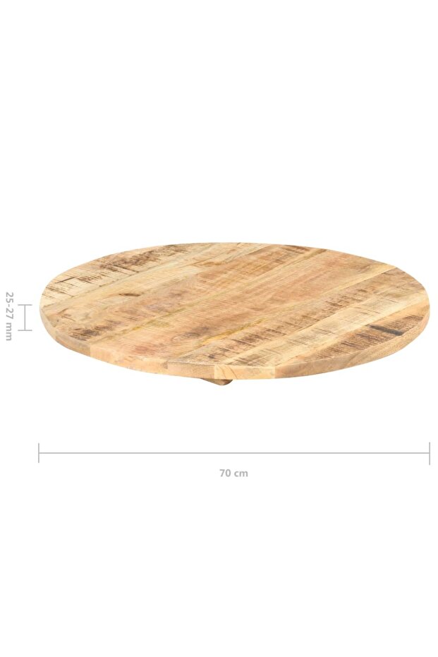 Table top, 70 cm, solid mango wood, round, 25-27 mm - 3