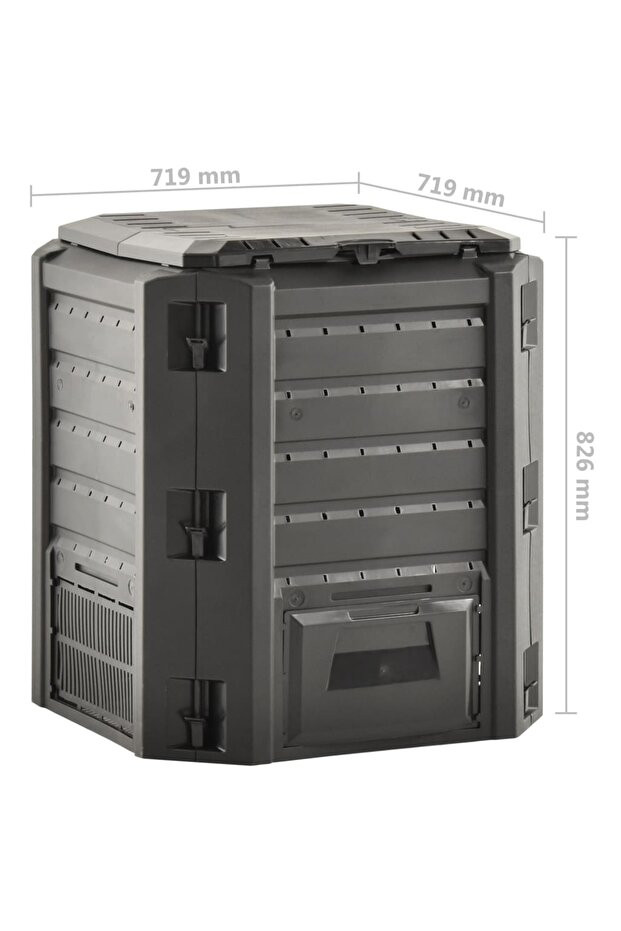 Garden composter, μαύρο, 380 L - 5