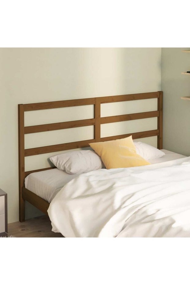 Headboard, honey brown, 146x4x100 cm, solid pine