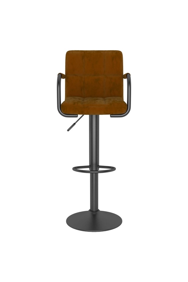 Scaun de bar, maro, catifea - 3