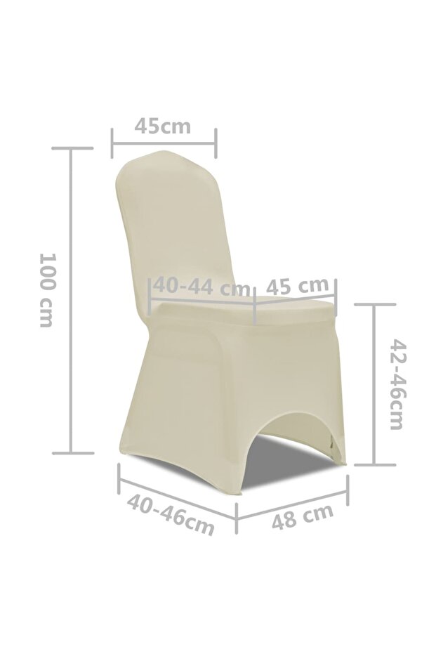 Husă de scaun elastică, 50 buc., crem - 7