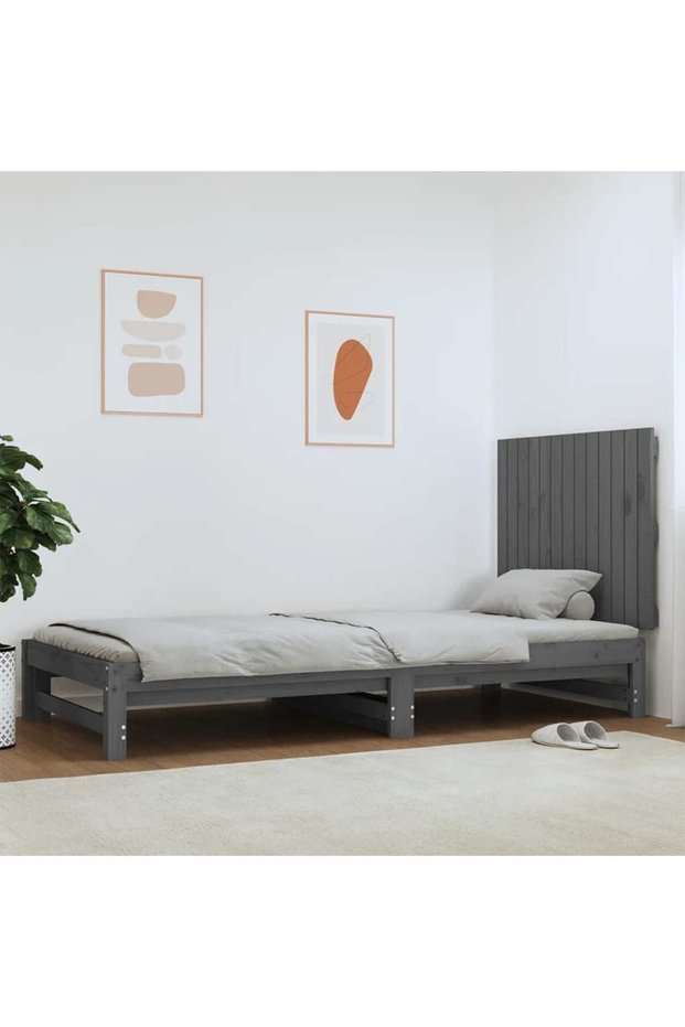 Wall-mounted headboard, gray, 82.5x3x60 cm, solid pine wood