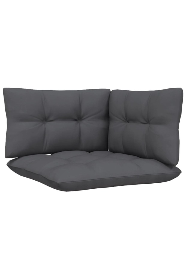 2-seater garden sofa with cushions, black, solid pine wood - 6