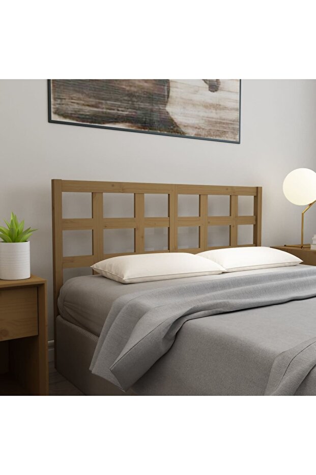 Bedside table, honey brown, 156x4x100 cm, solid pine wood